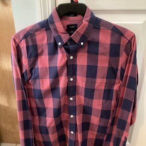 J Crew Shirt Men's Small Slim Plaid Button Down Long Sleeve Collared Cotton